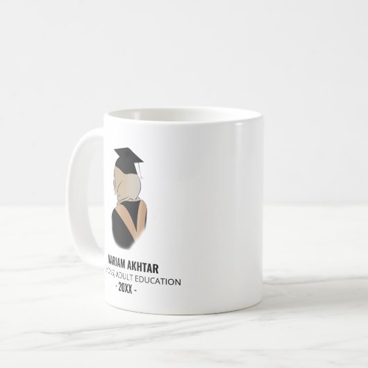 Modern Black en Gold Hijabi Afstuderen Coffee Mok (Voorkant links)