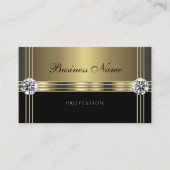 Modern Black en Gold met mousserende diamanten Visitekaartje (Voorkant)