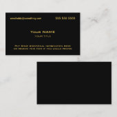 Modern Black en Gold Visitekaartje (Voorkant / Achterkant)