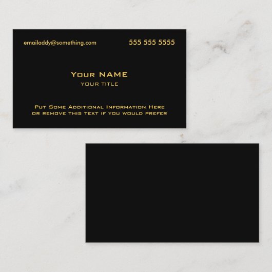 Modern Black en Gold Visitekaartje (Voorkant / Achterkant)