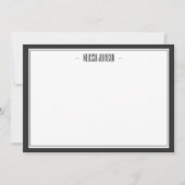 Modern Black en Grey Floral, speciaal aangepast Notitiekaartje (Voorkant)