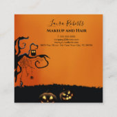 Modern Black en Oranje Halloween Afsprakenkaartje (Achterkant)