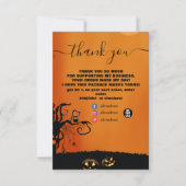 Modern Black en Oranje Halloween Bedankkaart (Voorkant)