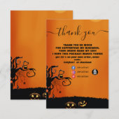 Modern Black en Oranje Halloween Bedankkaart (Voorkant / Achterkant)