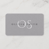 Modern Black en Premium Grey Monogrammed QR Visitekaartje (Voorkant)