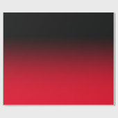 Modern Black en Red Ombre Cadeaupapier (Vlak)