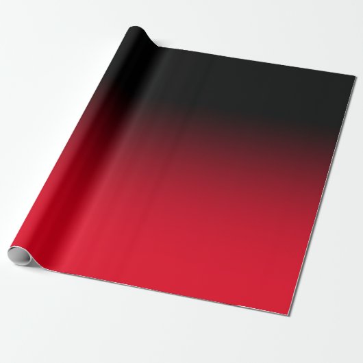 Modern Black en Red Ombre Cadeaupapier (Uitgerold)
