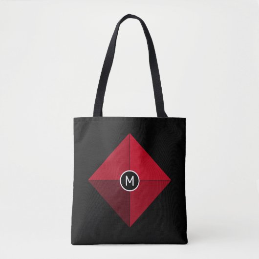 Modern Black en Red Tote Bag (Voorkant)