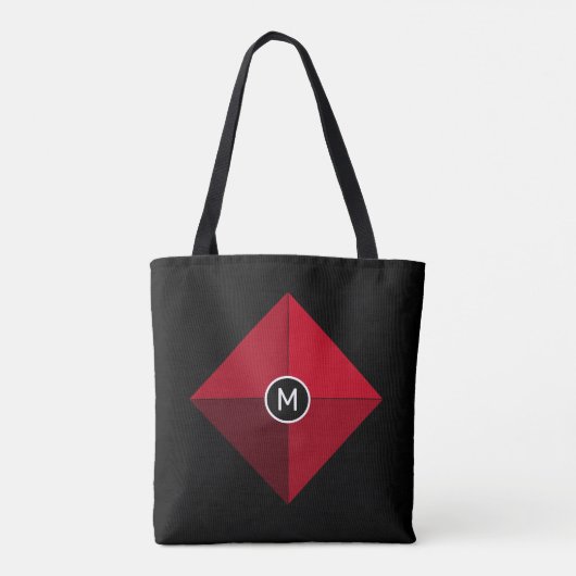 Modern Black en Red Tote Bag (Achterkant)