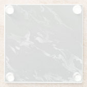 Modern Black en Silver Marble Pattern Glazen Onderzetter (Achterkant)