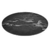 Modern Black en Silver Marble Pattern Snijplank (Hoek)