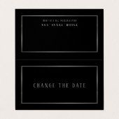 Modern, Black en Silver verander de datumkaart Visitekaartje (Buitenkant ongevouwen)