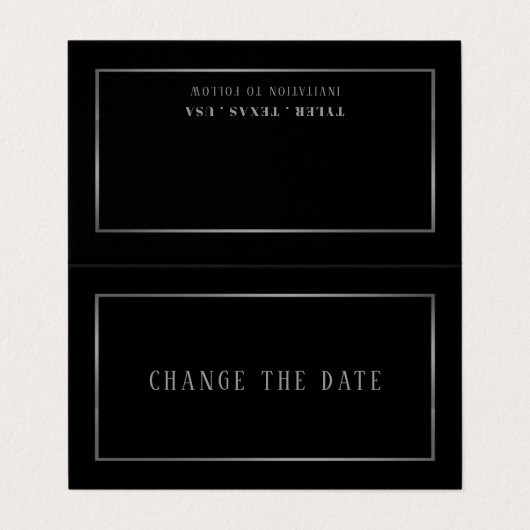 Modern, Black en Silver verander de datumkaart Visitekaartje (Buitenkant ongevouwen)