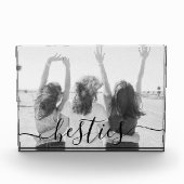 Modern Black en White Besties Aanpasbare Keepomwil Fotoblokken (Voorkant)