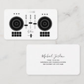Modern Black en White DJ Visitekaartje (Voorkant / Achterkant)