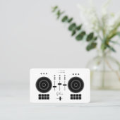 Modern Black en White DJ Visitekaartje (Staand voorkant)