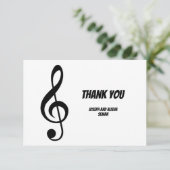 Modern Black en Withe Music Wedding Bedankkaart (Staand voorkant)