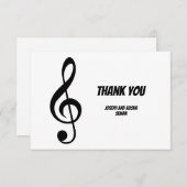 Modern Black en Withe Music Wedding Bedankkaart (Voorkant / Achterkant)