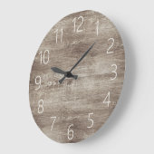 Modern Black Farmhouse Chic Faux Woodgrain Pattern Grote Klok (Hoek)