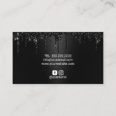 Modern Black Faux Glitter drukt luxe Salon Spa op Visitekaartje (Achterkant)