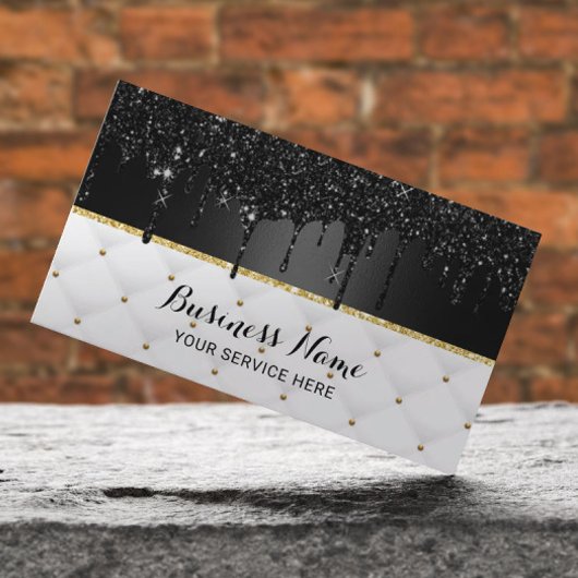 Modern Black Faux Glitter drukt luxe Salon Spa op Visitekaartje