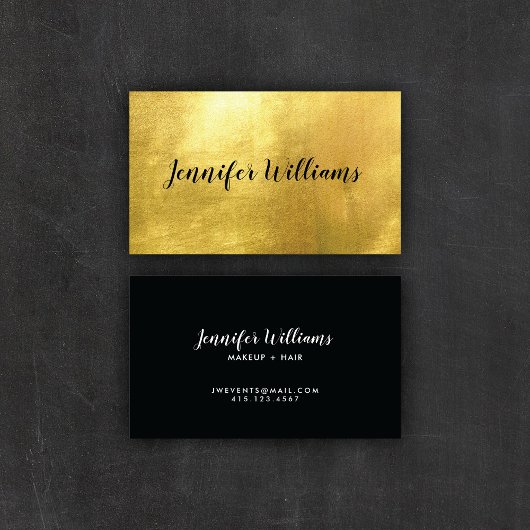Modern Black + Faux Gold Foil | VISITEKAARTJES