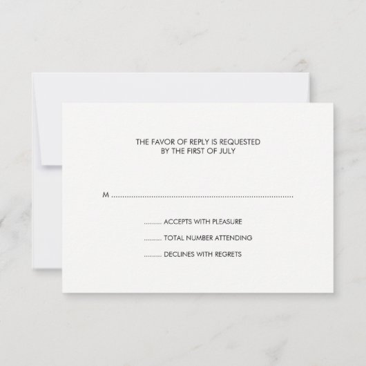 Modern Black Faux Gold Glitter RSVP (Achterkant)