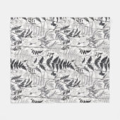 Modern black fern pattern  fleece deken (Voorkant (Horizontaal))
