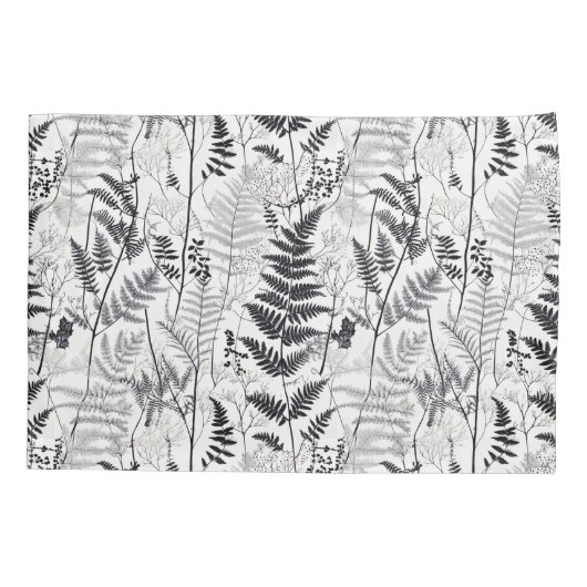 Modern black fern pattern kussensloop (Achterkant)