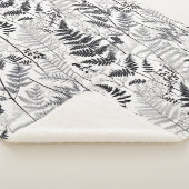 Modern black fern pattern sherpa deken (3/4)