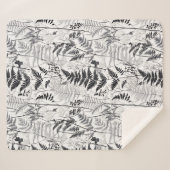 Modern black fern pattern sherpa deken (Voorkant (horizontaal))