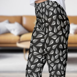 Modern Black Flick-patroon Leggings