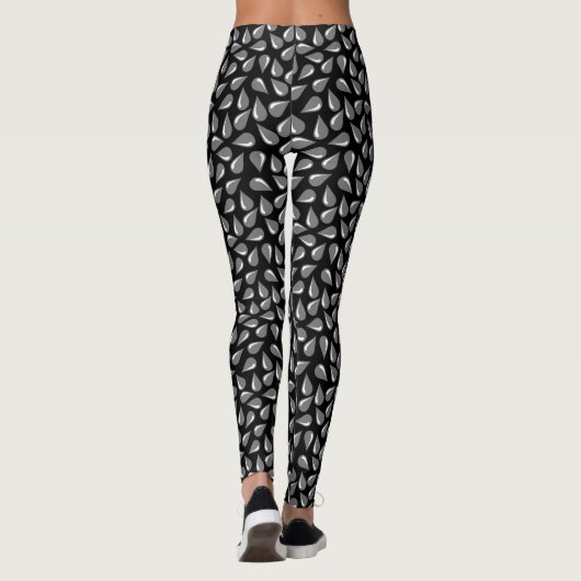 Modern Black Flick-patroon Leggings (Achterkant)