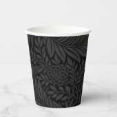 Modern Black Floral Botanical Papieren Bekers (Voorkant)