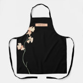 Modern Black Floral Elegance Stylish Trendy Apron Schort (Voorkant)