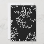Modern Black Floral Gold Baby shower Invitation Kaart (Achterkant)