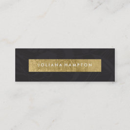 Modern Black Floral Gold Foil Luxe Visitekaartje