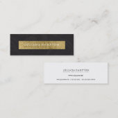 Modern Black Floral Gold Foil Luxe Visitekaartje (Voorkant / Achterkant)
