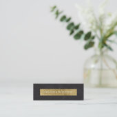 Modern Black Floral Gold Foil Luxe Visitekaartje (Staand voorkant)