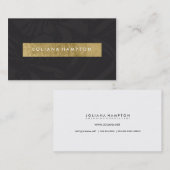 Modern Black Floral Gold Foil Luxe Visitekaartje (Voorkant / Achterkant)