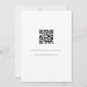 Modern Black Floral QR Code Wedding Kaart (Achterkant)