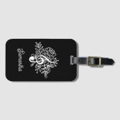 Modern Black Floral Treble Clef Musician Choir Bagagelabel (Voorkant (horizontaal))