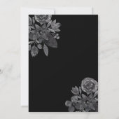Modern Black Floral Waterverf Photo Wedding Save The Date (Achterkant)