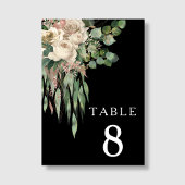 Modern Black Floral Wedding Kaart