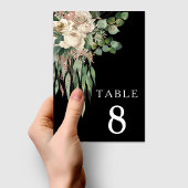 Modern Black Floral Wedding Kaart