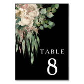 Modern Black Floral Wedding Kaart (Voorkant)