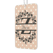 Modern Black Floral Wreath Split Monogram "X" Luchtverfrisser (Links)