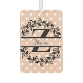 Modern Black Floral Wreath Split Monogram "X" Luchtverfrisser (Achterkant)