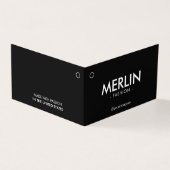 Modern Black Folded Clothing Hang Label Kaart (Buitenkant)