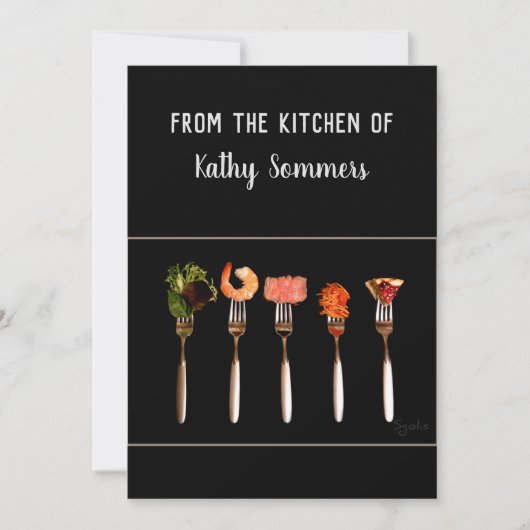 Modern Black Forks / Kitchen Recipe Kaart (Voorkant)
